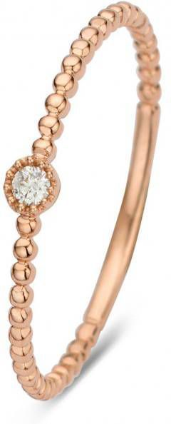 Diamond Point Ring van 14 karaat rosé, goud met 0.03 ct diamant Joy