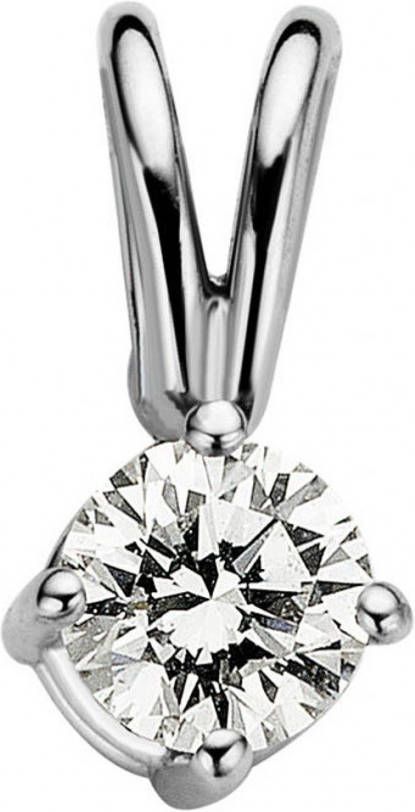 Diamond Point Solitair groeibriljant hanger van 18 karaat witgoud, 0 12 ct 0 12 ct diamant