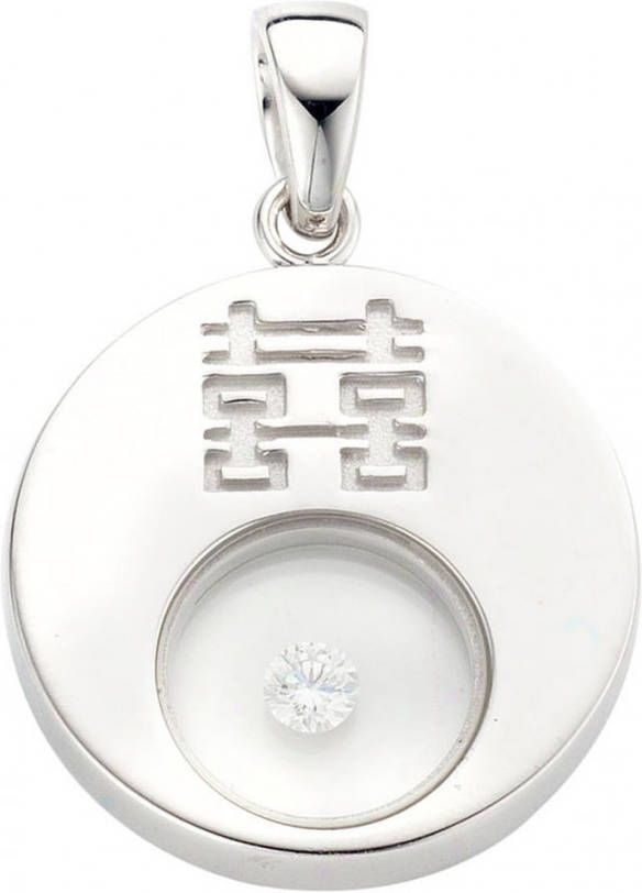 Diamond Point Witgouden hanger, 0 05 ct diamant, Solitair