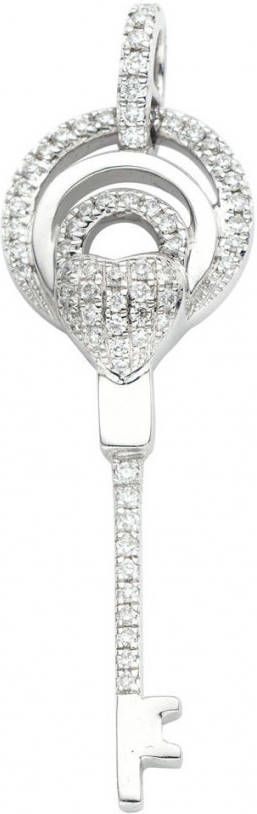 Diamond Point Witgouden hanger, 0 25 ct diamant, Caviar