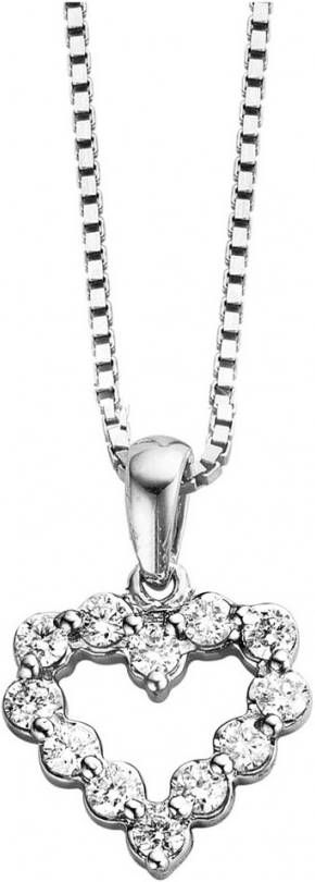 Diamond Point Witgouden hanger 0 25 ct diamant Hearts & Arrows