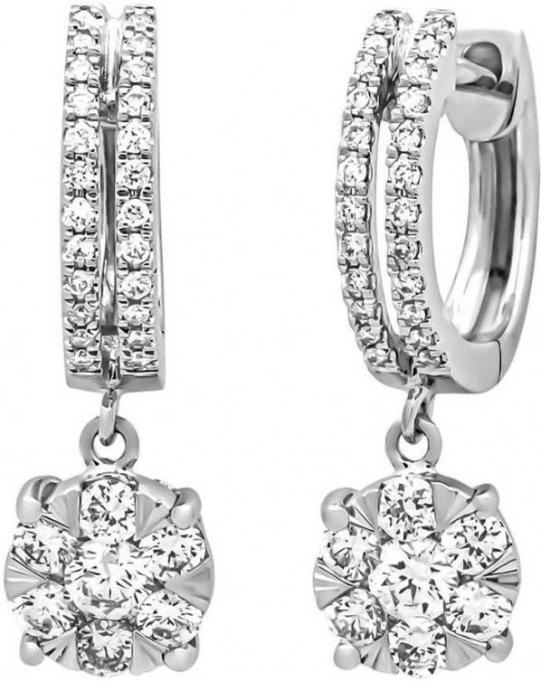 Diamond Point Witgouden oorsieraden, 0 59 ct diamant, Enchanted