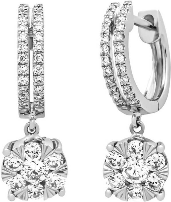 Diamond Point Witgouden oorsieraden, 0 65 ct diamant, Enchanted