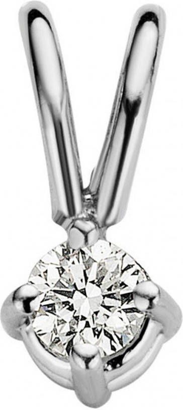 Diamond Point Witgouden solitair groeibriljant hanger, 0 04 ct 0 04 ct diamant Groeibriljant