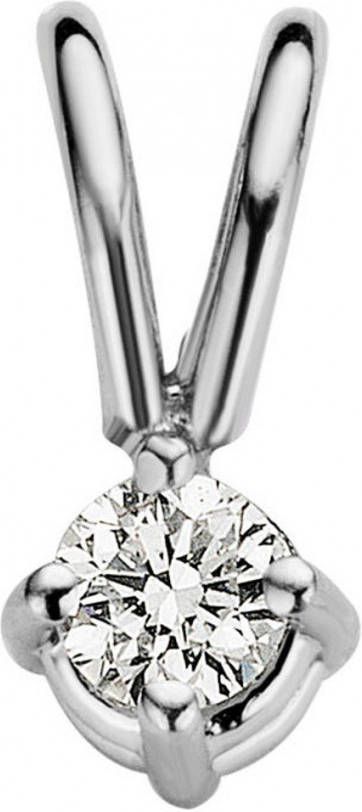 Diamond Point Witgouden solitair groeibriljant hanger, 0 05 ct 0 05 ct diamant Groeibriljant