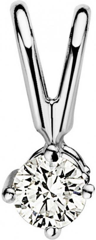 Diamond Point Witgouden solitair groeibriljant hanger, 0 08 ct 0 08 ct diamant Groeibriljant