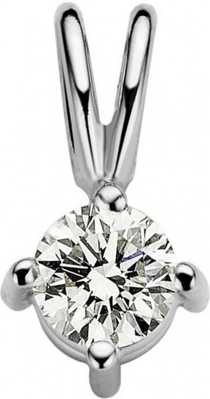 Diamond Point Witgouden solitair groeibriljant hanger, 0 18 ct 0 18 ct diamant Groeibriljant