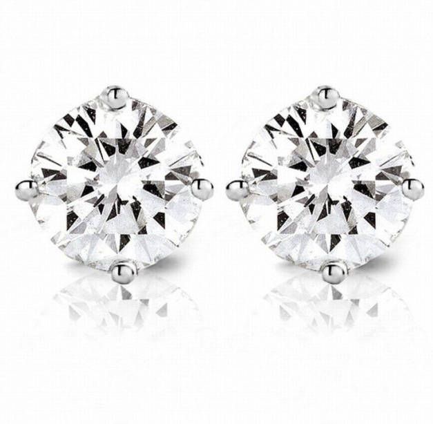 Diamond Point Witgouden solitair groeibriljant oorstekers, 0 36 ct 0 36 ct diamant Groeibriljant