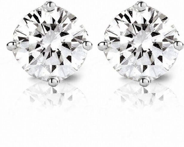 Diamond Point Witgouden solitair groeibriljant oorstekers, 0.50 ct. 0.50 ct diamant Groeibriljant