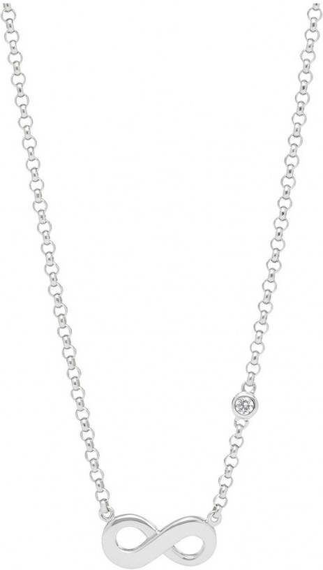Fossil Ketting van zilver met kristal JFS00394040