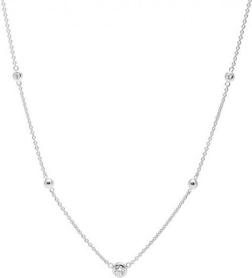 Fossil Ketting van zilver met zirkonia JFS00453040