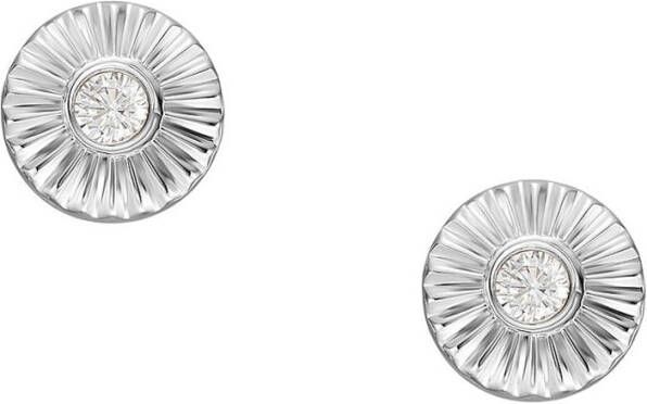 Fossil Oorknopjes van zilver met zirkonia JFS00617040