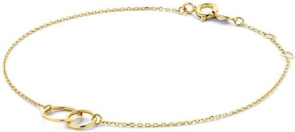Jackie Double Trouble Circle armband van 14 karaat geelgoud