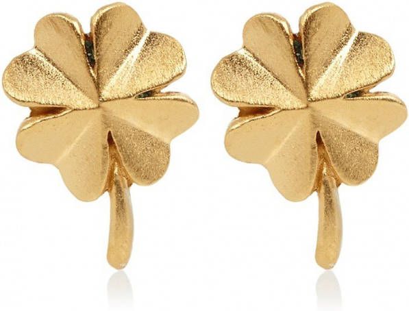 Pernille Corydon Clover oorknopjes verguld