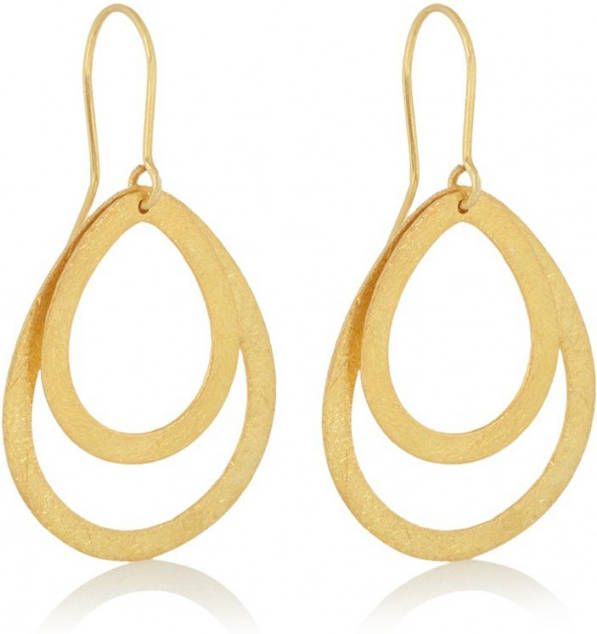 Pernille Corydon Double Drop oorhangers verguld