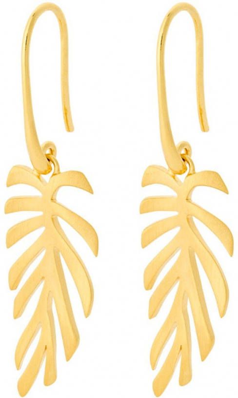 Pernille Corydon Fern Leaf oorhangers verguld
