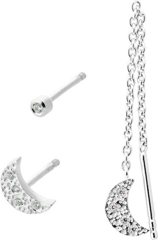 Pernille Corydon Moonlight Box oorbellen van sterling zilver set van 3