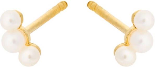 Pernille Corydon Ocean Pearl oorknopjes verguld
