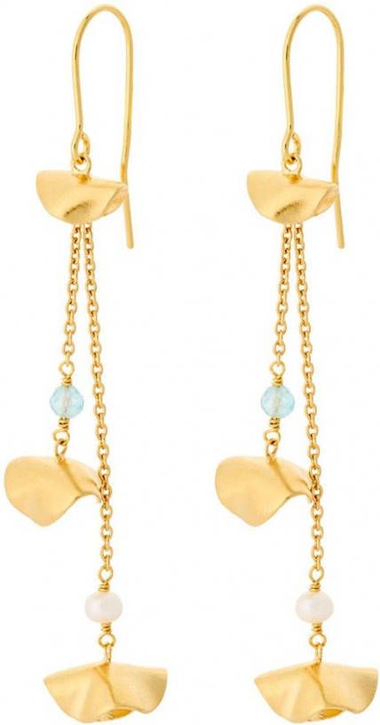 Pernille Corydon Poppy oorhangers met zoetwaterparel en apatiet