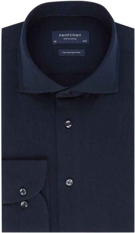 Profuomo Business hemd lange mouw jersey overhemd navy pp0h0a054/410