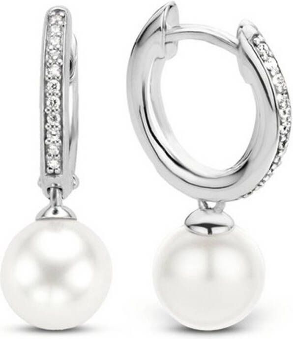 Ti Sento Milano sterling zilveren oorbellen met parels 7696PW