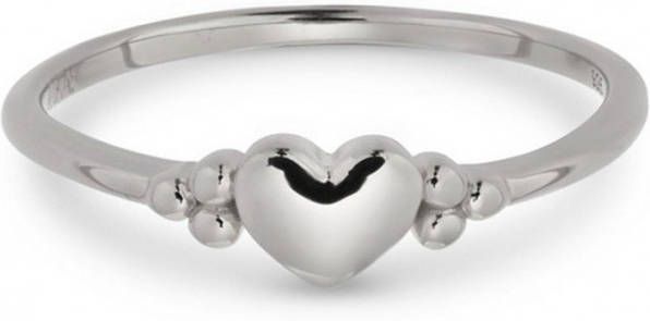 24Kae Ringen Ring met hartje en bolletjes 925 Sterling zilver gerhodineerd 12412S Zilverkleurig online kopen