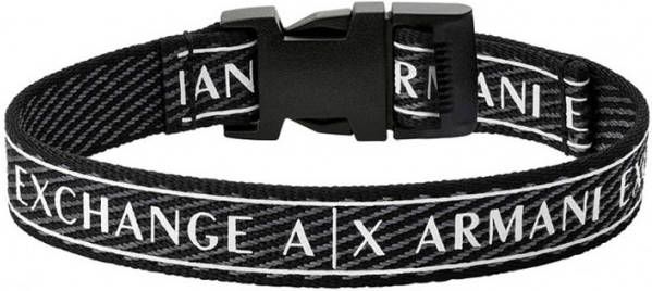 Armani Exchange armband AXG0082040 Logo zwart