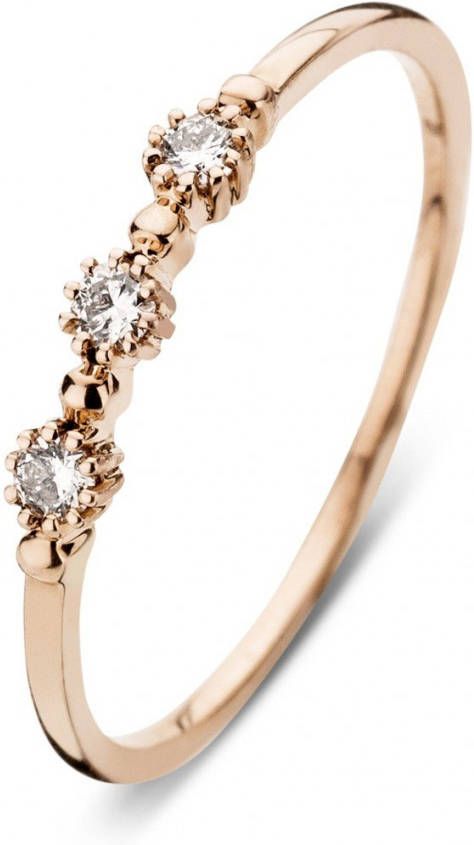 Diamond Point Rosé, gouden ring 0.10 ct diamant Joy