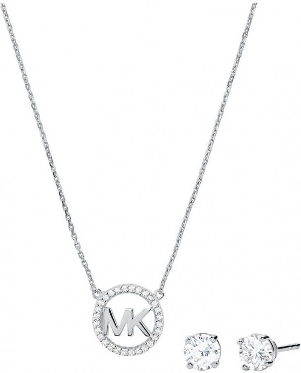 Michael Kors MK Logo cadeauset met ketting en oorknopjes van sterling zilver MKC1260AN040 online kopen