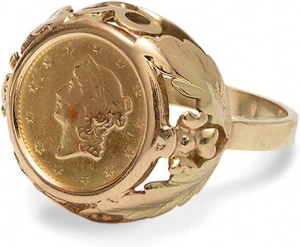 Studio Kroewe Jacky Coin ring van 14 karaat geelgoud