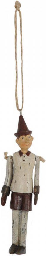 Clayre & Eef Hanger 12 Cm Grijs Kunststof Pinokkio Woondecoratie Grijs Woondecoratie