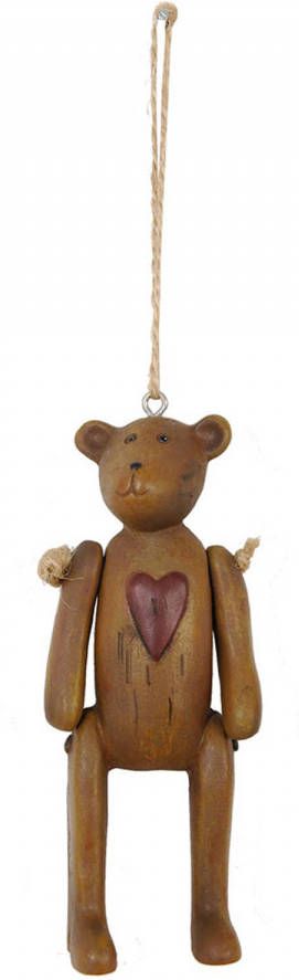 Clayre & Eef Hanger 10 Cm Bruin Kunststof Beer Woondecoratie Bruin Woondecoratie