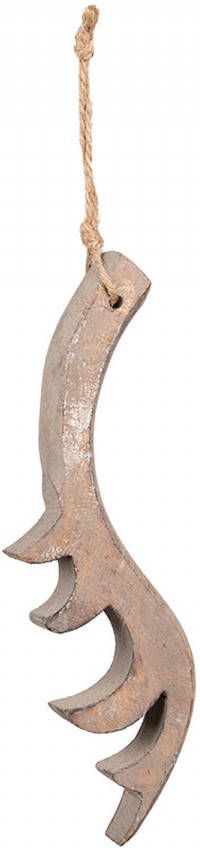Clayre & Eef Hanger Gewei 9x2x28 Cm Bruin Hout Woondecoratie Ornament Bruin Woondecoratie Ornament