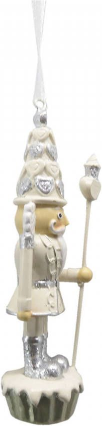 Clayre & Eef Kersthanger Notenkraker 11 Cm Beige Kunststof Kerstdecoratie Kerstboomversiering Beige Kerstdecoratie
