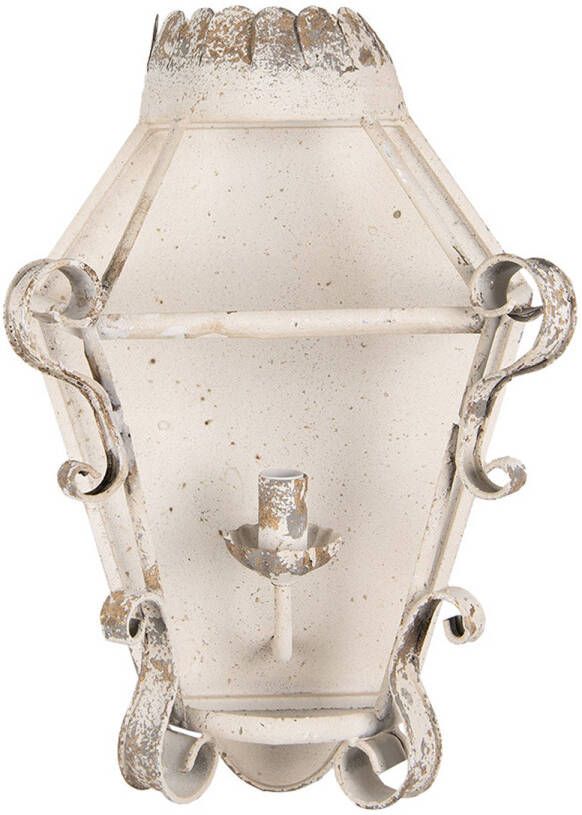 Clayre & Eef Wandlamp 33x18x49 Cm Beige Goudkleurig Ijzer Muurlamp Sfeerlamp Beige Muurlamp Sfeerlamp