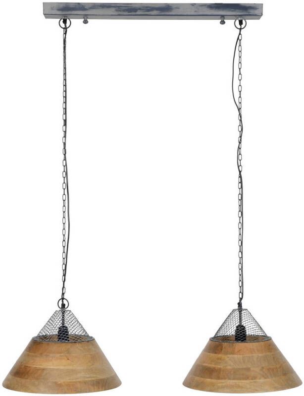 Hoyz Collection Hoyz Hanglamp 2x Ø40 cm Mangohouten Kap Hanglampen