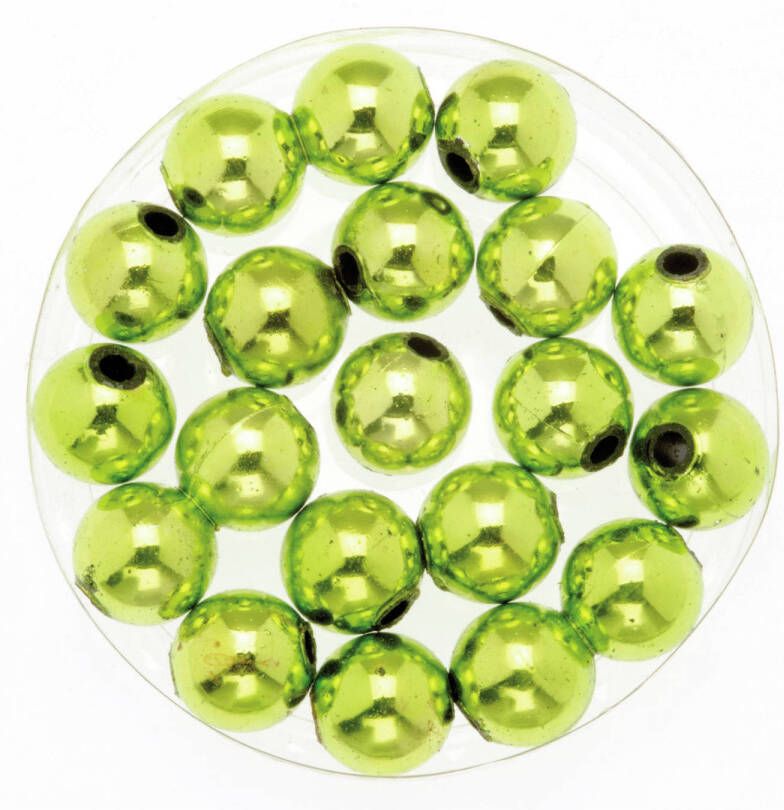 Merkloos 120x Stuks Sieraden Maken Glans Deco Kralen In Het Mosgroen Van 10 Mm Hobbykralen