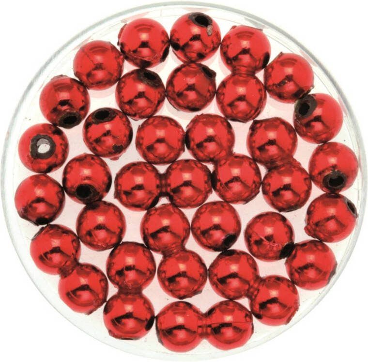 Merkloos 120x Stuks Sieraden Maken Glans Deco Kralen In Het Rood Van 8 Mm Hobbykralen