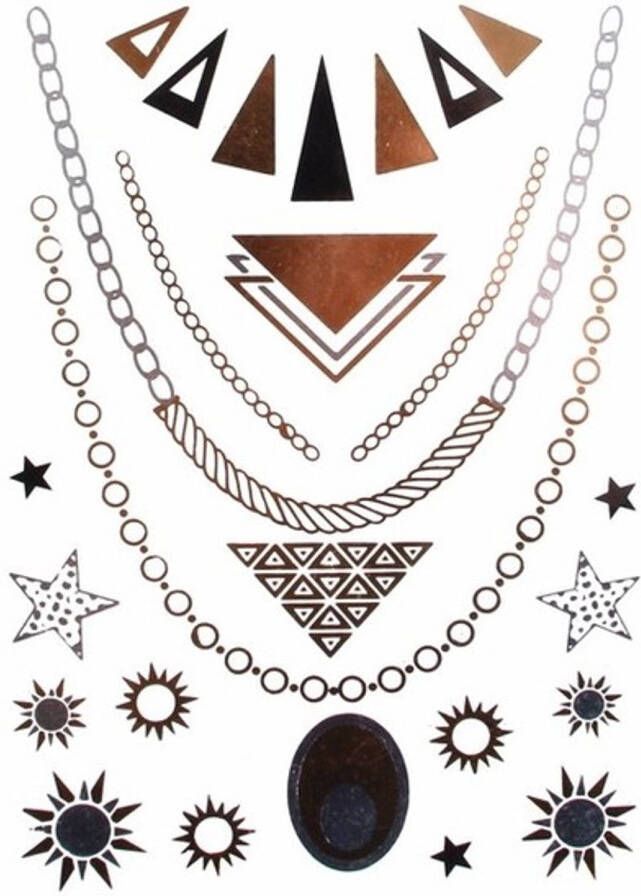 Merkloos Metallic Tattoos Kettingen Klassiek Verkleed Tatoeages