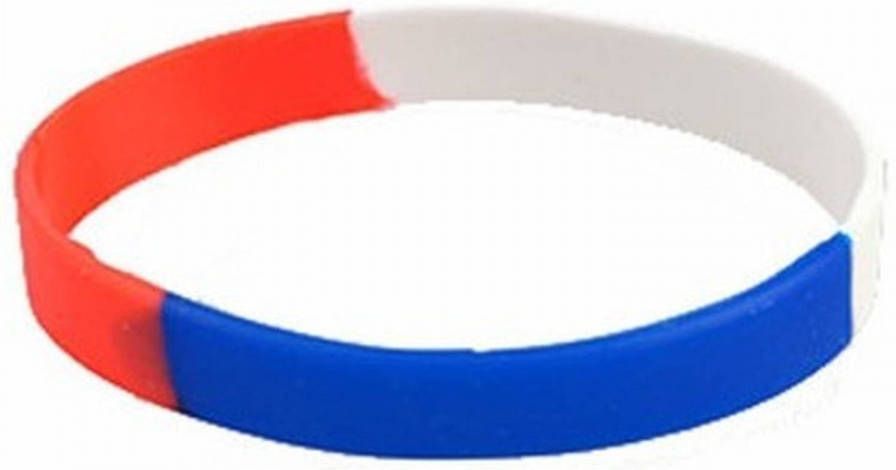 Merkloos Siliconen Armband Rood Wit Blauw Verkleedarmdecoratie
