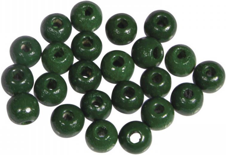 Rayher Hobby 115x Stuks Donkergroene Houten Kralen 6 Mm Hobbykralen