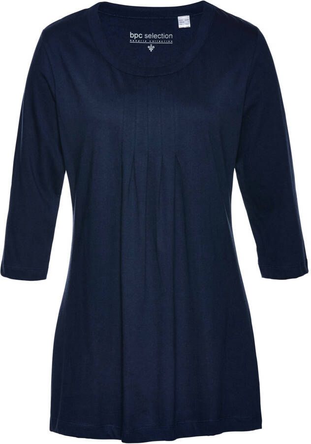 bpc selection Longshirt, donkerblauw, 85% katoen, 15% polyester