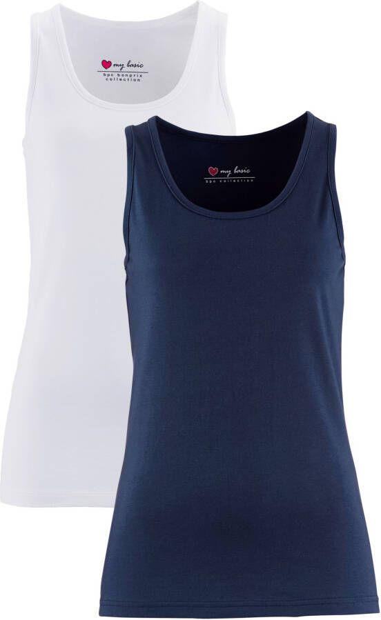 bonprix Stretch tanktop(set van 2 )