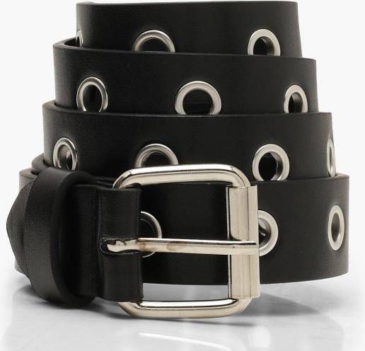 boohoo Boyfriend Riem Met Metalen Ringetjes, Zwart