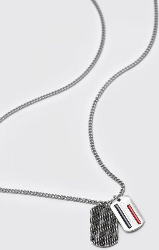 boohoo Dubbele Dogtooth Schakel Ketting, Silver