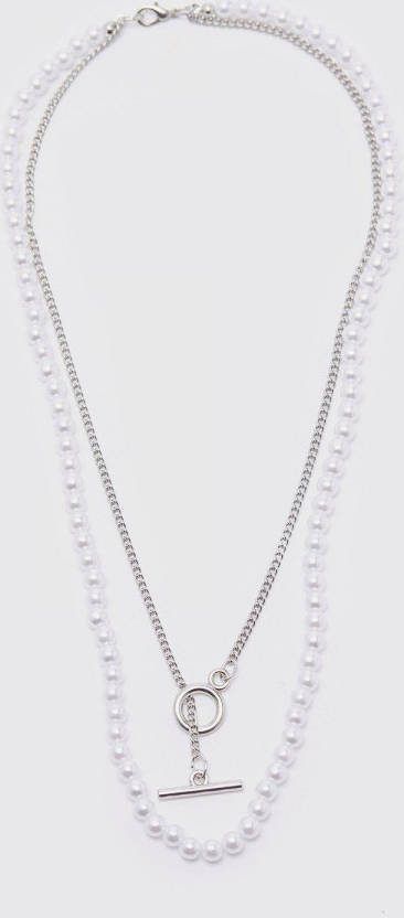 boohoo Dubbele Parel Ketting, Multi