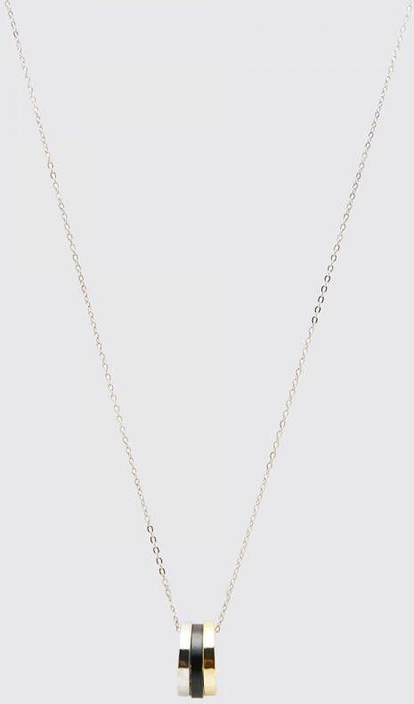 boohoo Ketting Met Ringen En Hanger, Silver