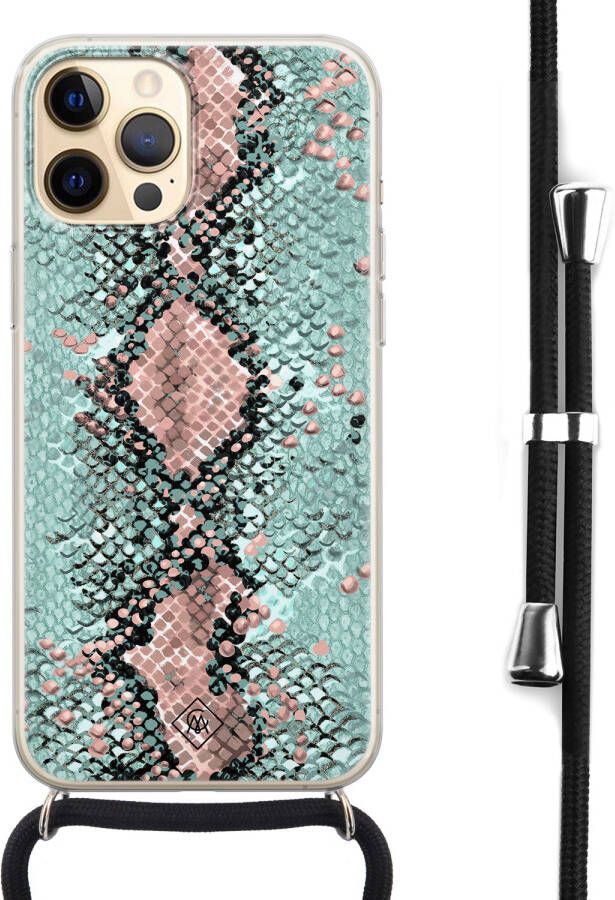 Casimoda iPhone 12 hoesje met koord Snake pastel