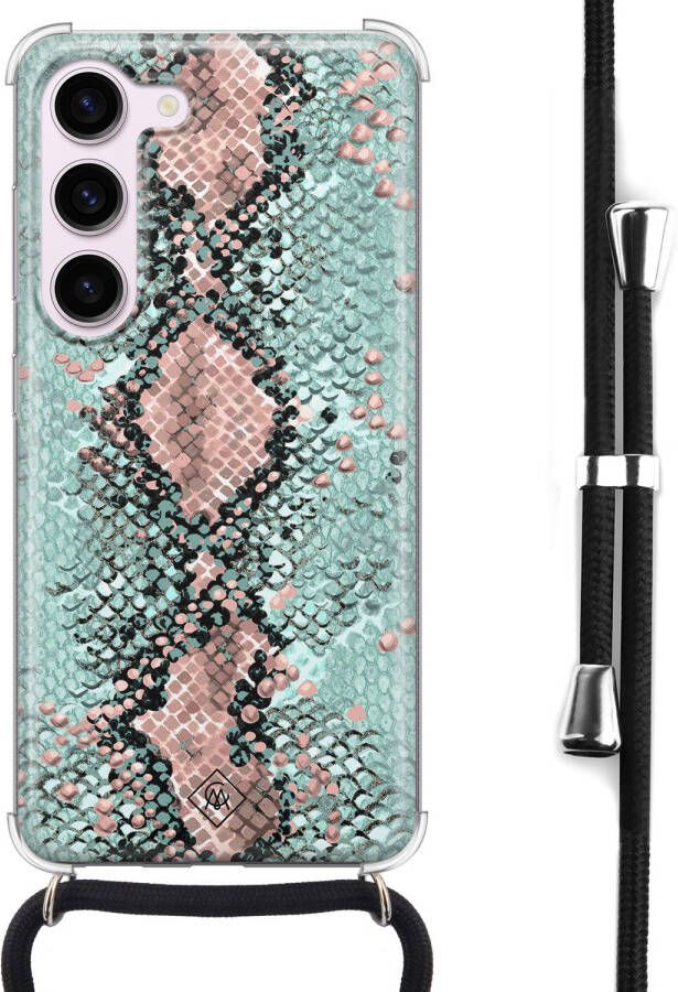 Casimoda Samsung Galaxy S23 hoesje met koord Snake pastel