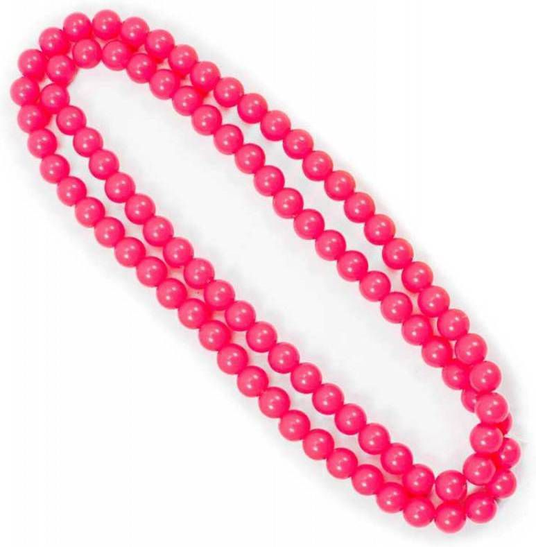 Merkloos Ketting 100 Cm Neon Roze